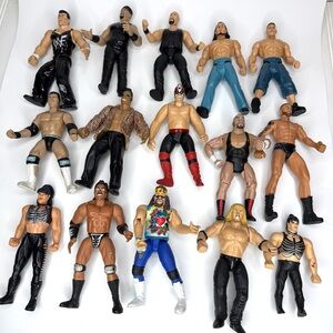 WWE Wrestling Figures Lot Of 15 6" Wrestlers Jakks Mattel Assorted Action VTG